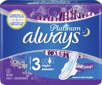 Always Platinum Ultra Night Με Φτερά 6 τεμάχια size 3