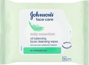 Johnson & Johnson Daily Essentials Oil Balancing Facial Cleansing Wipes 25τμχ