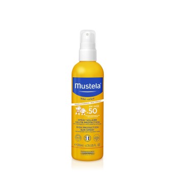 Mustela Bebe High Protection Sun Spray Spf50 Βρεφικό Αντηλιακό Γαλάκτωμα Προσώπου Σώματος Υψηλής Προστασίας 200ml