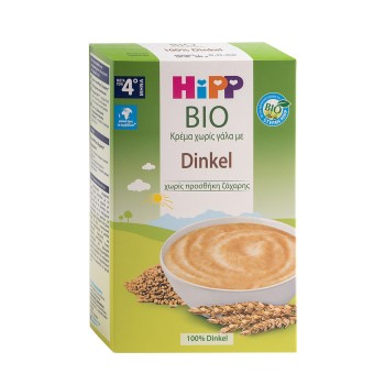 Hipp Bio Κρέμα χωρίς Γάλα με Dinkel μετά τον 4ο μήνα χωρίς Προσθήκη Ζάχαρης, 200 gr