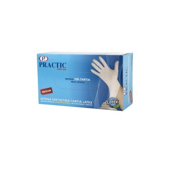PRACTIC Γάντια Latex Medium 100τεμ.