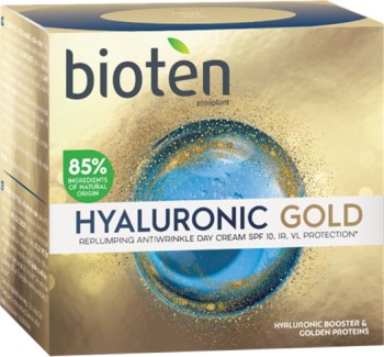 Bioten Hyaluronic Gold Αντιρυτιδική Κρέμα Ημέρας Αναδιαμόρφωσης SPF10, 50ml