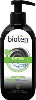 Bioten Micellar Cleansing Gel Detox Charcoal – Gel Καθαρισμού Για Κανονικό Προς Λιπαρό Δέρμα 200ml