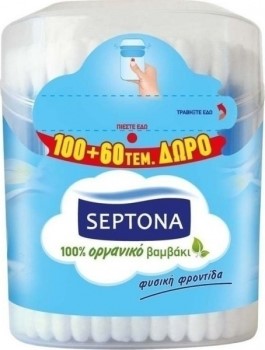 Septona Μπατονέτες με Οργανικό Βαμβάκι 100 + 60τμχ