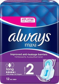 Always Maxi Long Plus Size 2 Σερβιέτες Με Φτερά 12τμχ