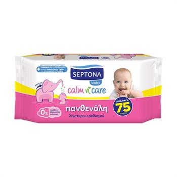 Septona Calm n' Care Baby Wipes Panthenol - Μωρομάντηλα Με Πανθενόλη 75 Τεμάχια