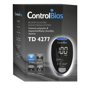 Μετρητής Σακχάρου ControlBios Blood Glucose Meter Kit  TD-4277 Μαζί με 200 Ταινίες και 200 Σκαρφιστήρες