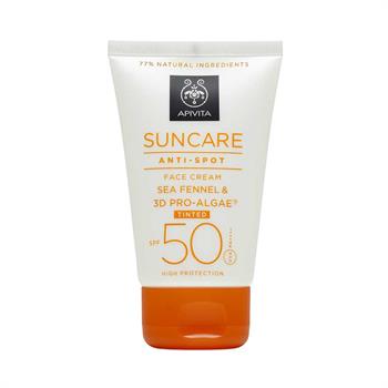 Apivita Suncare Anti-Spot Face Cream Tinted - Κρέμα Κατά Των Πανάδων Με Χρώμα SPF 50, Με Κρίταμο (Sea Fennel) + 3D PRO-ALGAE 50ml
