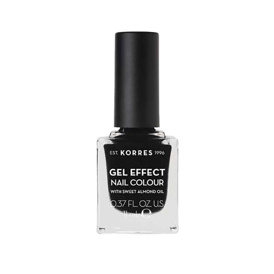 ΚΟΡΡΕΣ Βερνίκι Νυχιών Gel Effect Nail Color 100 Black Με Αμυγδαλέλαιο 11ml