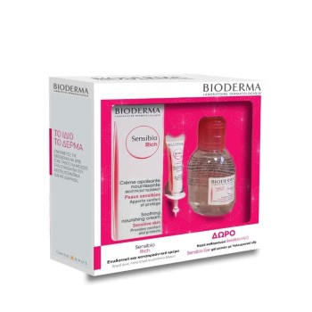Bioderma Set Sensibio Rich Cream 40ml & Δώρο Sensibio H2O Solution Micellaire 100ml & SENSIBIO Eye Gel Contour Des Yeux 2ml