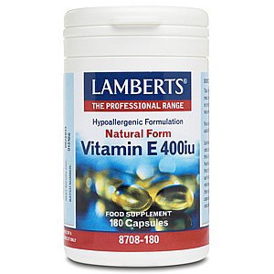 Lamberts Vitamin E- 400iu Natural Form, Βοηθάει στην Προστασία των Κυττάρων 180caps