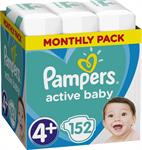 Pampers Active Baby Monthly Box Νο 4+ (10-15kg) 152τμχ