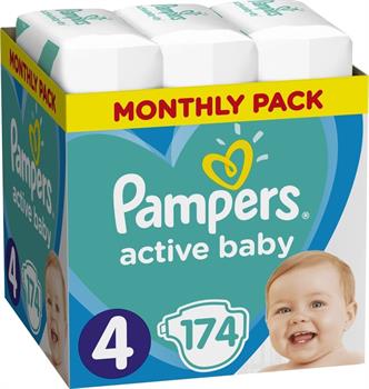 Pampers Active Baby Monthly No 4 (9-14kg) 174τμχ