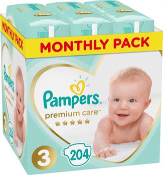 Pampers Premium Care Monthly Box No 3 (6-10 Kg) 204τμχ