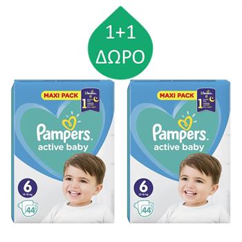 Pampers Active Baby Maxi Pack No 6 (13-18kg) 44τμχ 1+1 ΔΩΡΟ