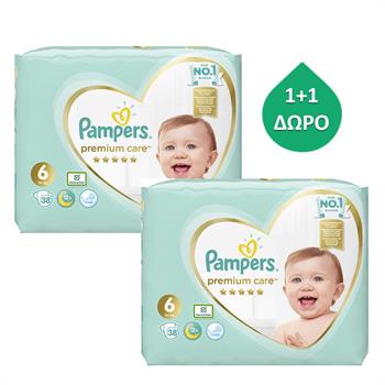 Pampers Premium Care Jumbo Pack No 6 (13+kg) 38τμχ 1+1