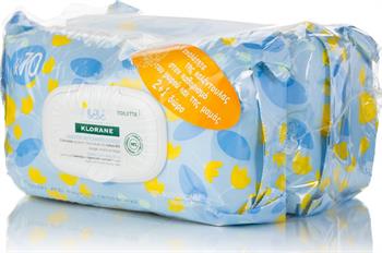 Klorane Bebe Gentle Cleansing Wipes 3x70τμχ (2+1 Δώρο)