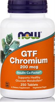 Now Foods GTF Chromium 200mcg 250 ταμπλέτες