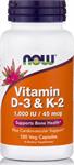 Now Foods Vitamin D-3 & K-2 120 φυτικές κάψουλες