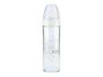 NUK New Classic Γυάλινο Μπιμπερό με Θηλή Σιλικόνης First Choice, 0-6m, Λευκό, Nr.10.745.080, 240ml