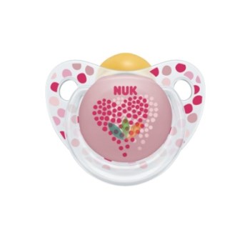 Nuk Trendline Adore Πιπίλα Καουτσούκ Καρδούλα 6-18m 1τμχ