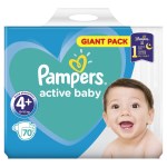 Πανες Pampers Active Baby Giant Pack Νο4+ (10-15kg) 70 τεμ