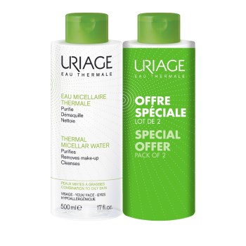 Uriage Promo Eau Micellaire Thermale Νερό Καθαρισμού Λιπαρές-Μικτές 2x500ml