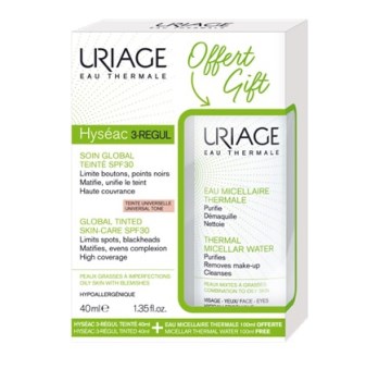 Uriage Promo Hyseac 3-Regul Global Tinted Skin Care SPF30 40ml & ΔΩΡΟ Thermal Micellar Water 100ml