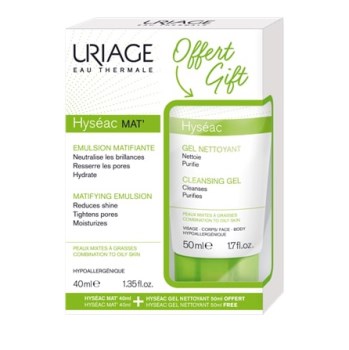 Uriage Promo Hyseac Mat Ενυδατική Σμηγματορυθμιστική Ματ 40ml & ΔΩΡΟ Gel Nettoyant 50ml