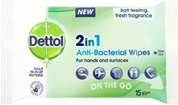 Dettol Αντιβακτηριδιακά Υγρά Μαντηλάκια για τα Χέρια 15τμχ