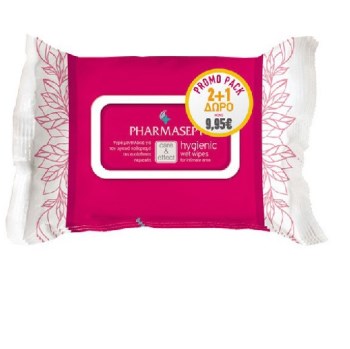 Pharmasept Promo (2+1 Δώρο) Hygienic Wet Wipes Υγρά Μαντηλάκια Καθαρισμού Για Την Ευαίσθητη Περιοχή 3x30 τεμάχια