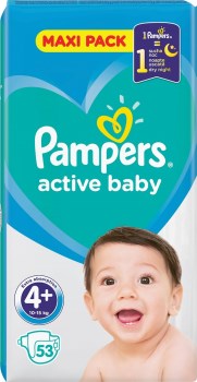 Pampers Active Baby No 4+ (10-15kg) Maxi Pack 53τμχ
