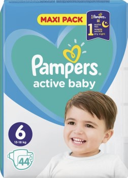 Pampers Active Baby No 6 (13-18kg) Maxi Pack 44τμχ