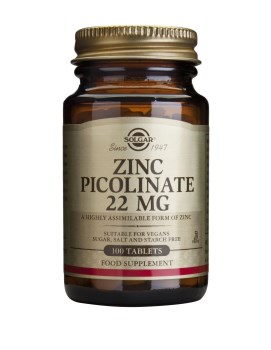 Solgar Zinc Picolinate 22mg 100Tablets