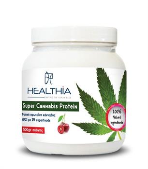 Healthia Super Cannabis Protein Powder Φυτική Πρωτεΐνη Κάνναβης Μαζί με 15 Superfoods 500gr