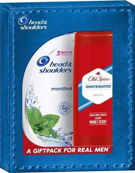 Old Spice A Giftpack For Real Men Head & Shoulders Anti-Dandruff Cool Menthol Shampoo Σαμπουάν 360ml & Old Spice Whitewater Shower Gel Αφρόλουτρο 250ml