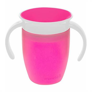 Munchkin Miracle 360° Trainer Cup Παιδικό Εκπαιδευτικό Ποτήρι Χωρίς Στόμιο 207ml (ροζ χρώμα)