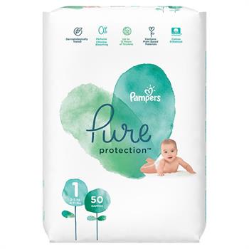 Pampers Πάνες Pure Protection Μέγεθος 1 (2-5 kg) - 50 Πάνες