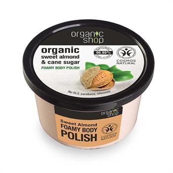 Natura Siberica Organic Shop Sweet Almond & Cane Sugar Foamy Body Polish 250ml