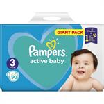Pampers Active Baby Dry No 3 (6-10kg) Giant Box Πάνες 90τμχ