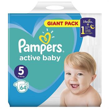 Pampers Active Baby Dry Giant Pack No 5 (11-16kg) Πάνες 64 τμχ
