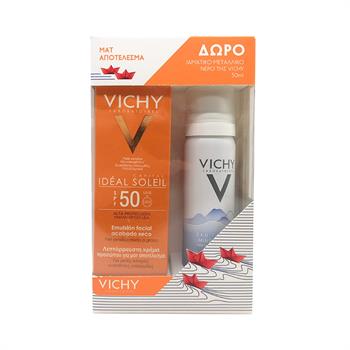 Vichy Promo Ideal Soleil Mattifying Face Dry Touch SPF50+ 50ml & Δώρο Eau Thermale Spray 50ml
