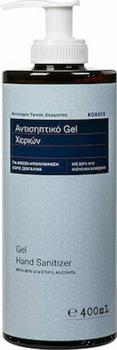 Korres Gel Hand Sanitizer Αντισηπτικό Gel Χεριών 80% με Αντλία 400ml 1Τεμάχιο