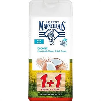 Le Petit Marseillais Coconut Extra Gentle Shower + Bath Cream 2 x 650ml