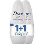 Dove Invisible Dry Roll-On 50ml x2