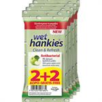 Mega Disposables Wet Hankies Clean + Refresh Antibacterial Green Apple 2 + 2 Δώρο 60τμχ