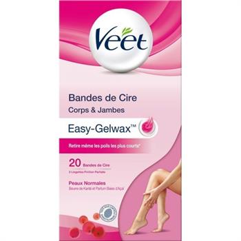 Veet Ταινίες Κρύου Κεριού Easy-Gelwax για Σώμα + Πόδια 20τμχ