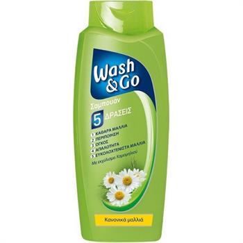 Wash + Go Σαμπουάν 5 Δράσεις Με Χαμομήλι 700ml