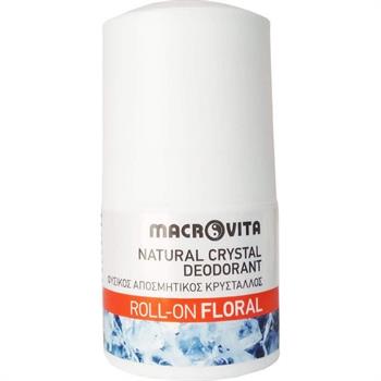 Macrovita Natural Crystal Deodorant Roll-On Floral Φυσικός Αποσμητικός Κρύσταλλος 50ml