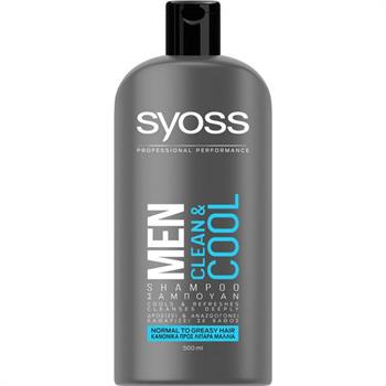 Syoss Shampoo Men Clean + Cool Ανδρικό Σαμπουάν για Κανονικά προς Λιπαρά Μαλλιά, 440ml